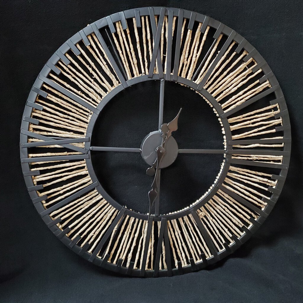 Metal + Rattan Wall Clock