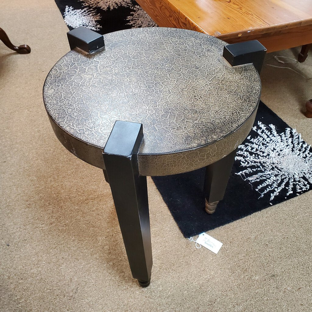 Leather-Look Accent Table