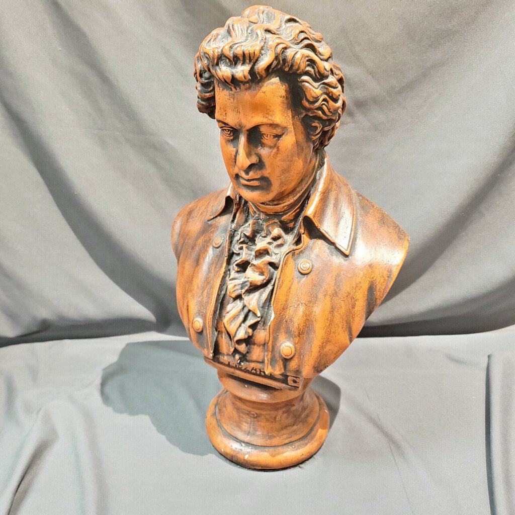 Mozart Bust, Clay, Size: 17"H