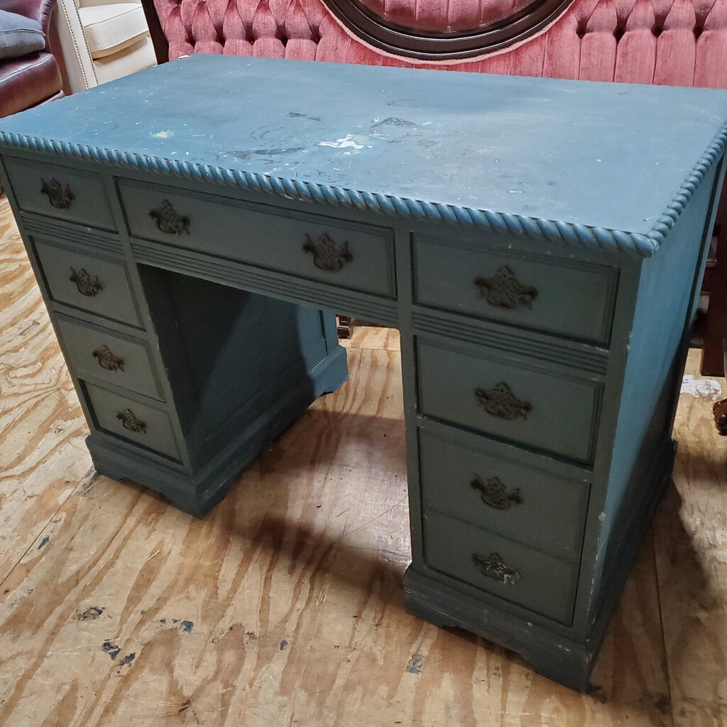 Painted Desk, Teal, Size: 44x22x30