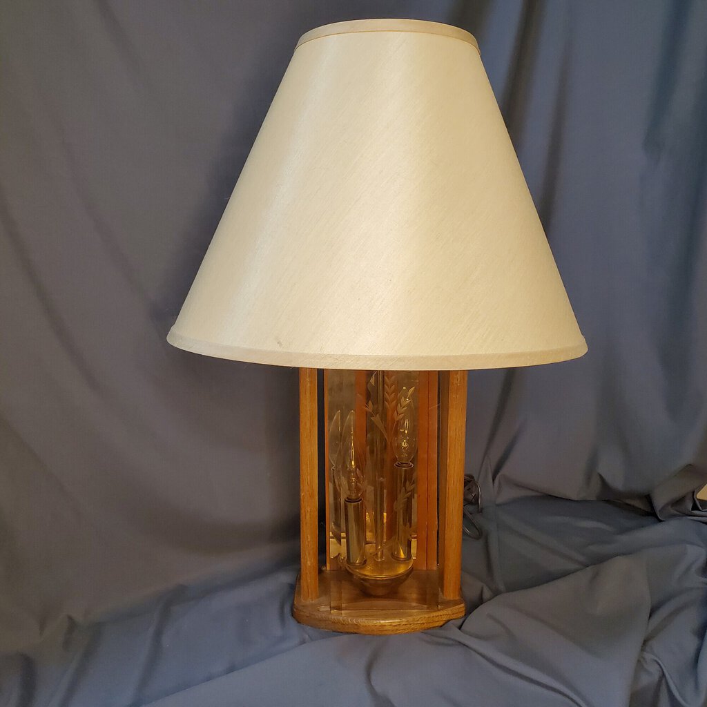 Wood + Glass Lamp