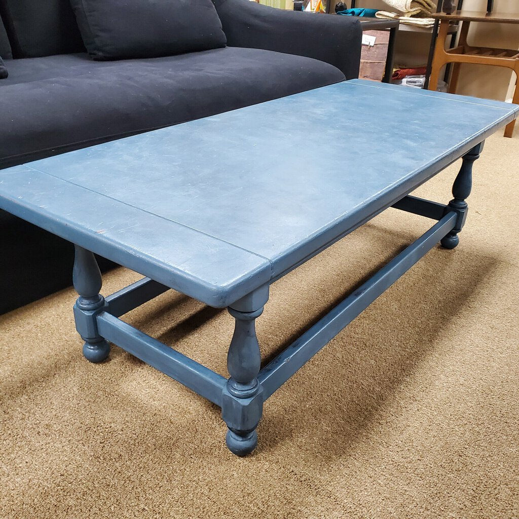 Painted Coffee Table, ChalkBlu, Size: 54x22x17