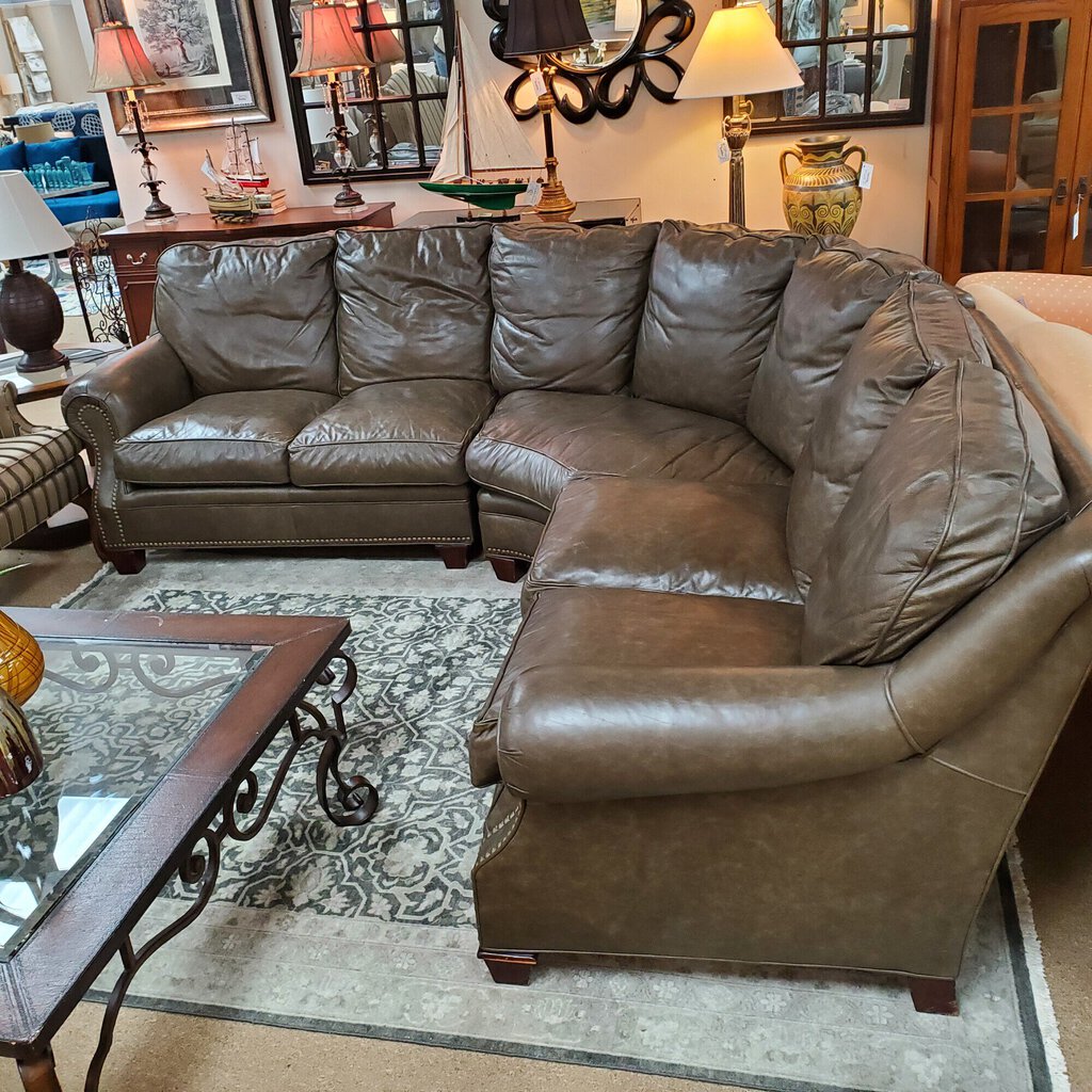 Classic Leather Sectional, Size: 107x100x40