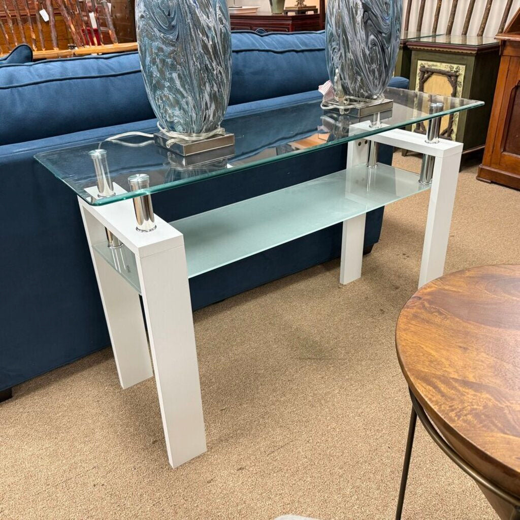 *NEW* Contemporary Glass Top Console Table