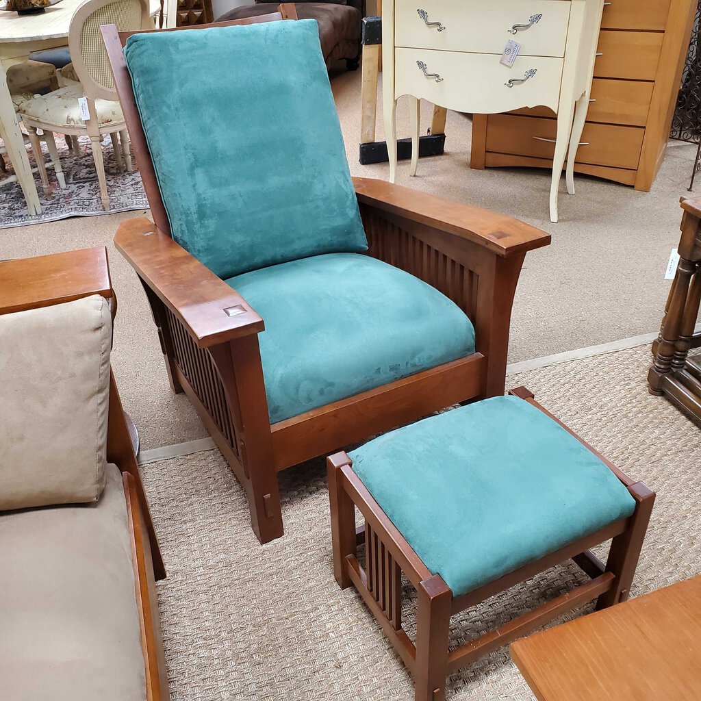 Morris Mission Style Recliner + Ottoman