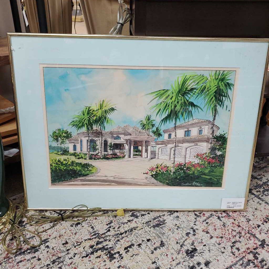 Tropical Villa watercolor