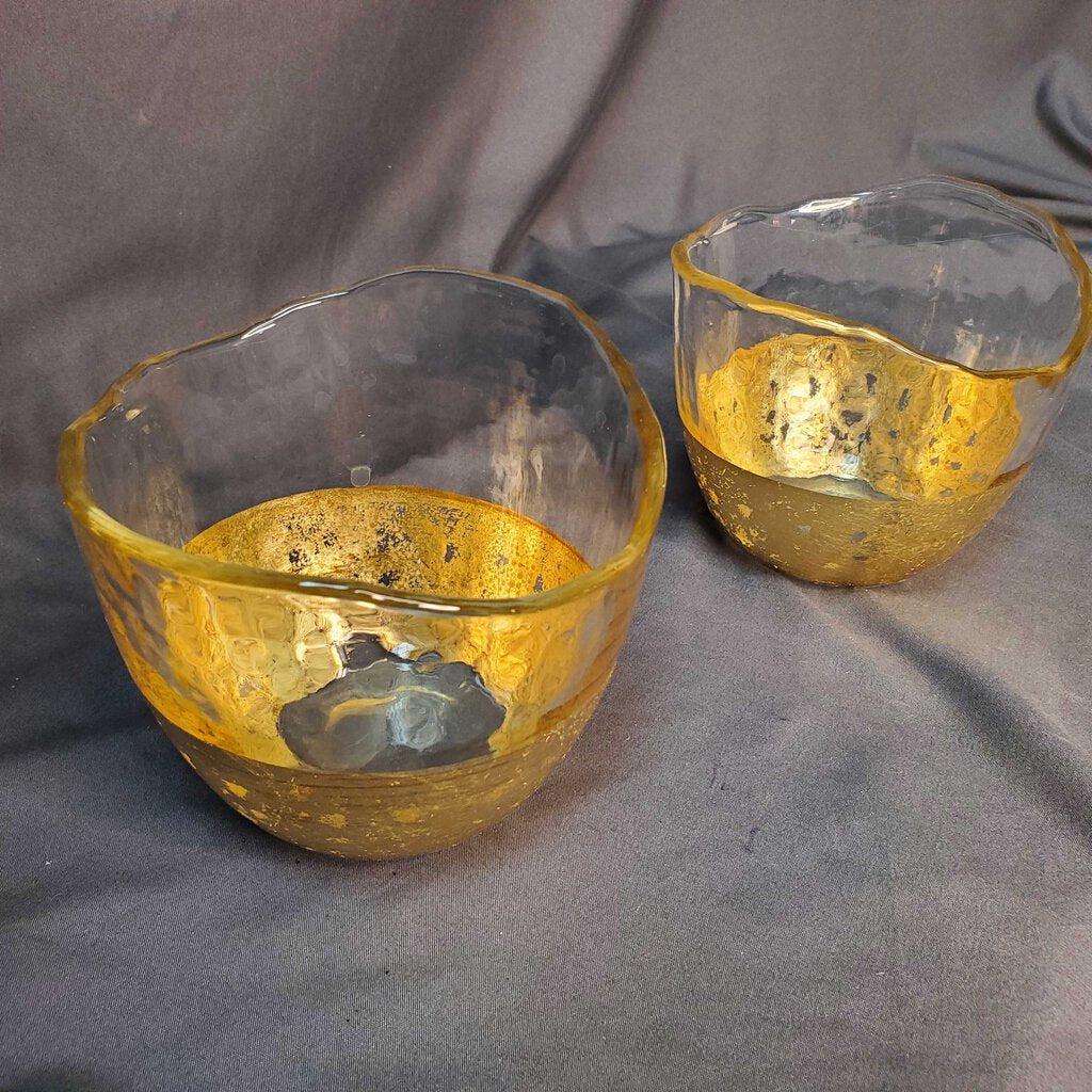 Pair Gold Leaf Bowls