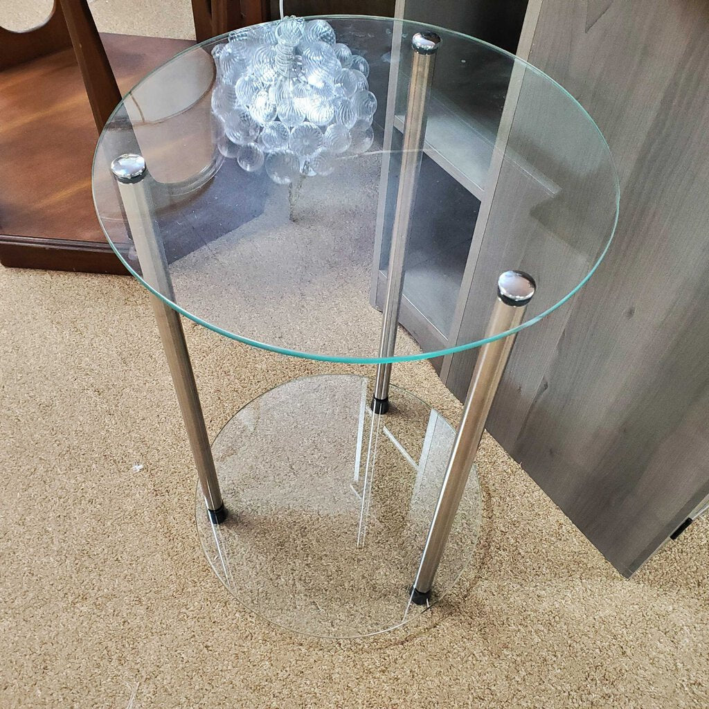 Round Glass Accent Table