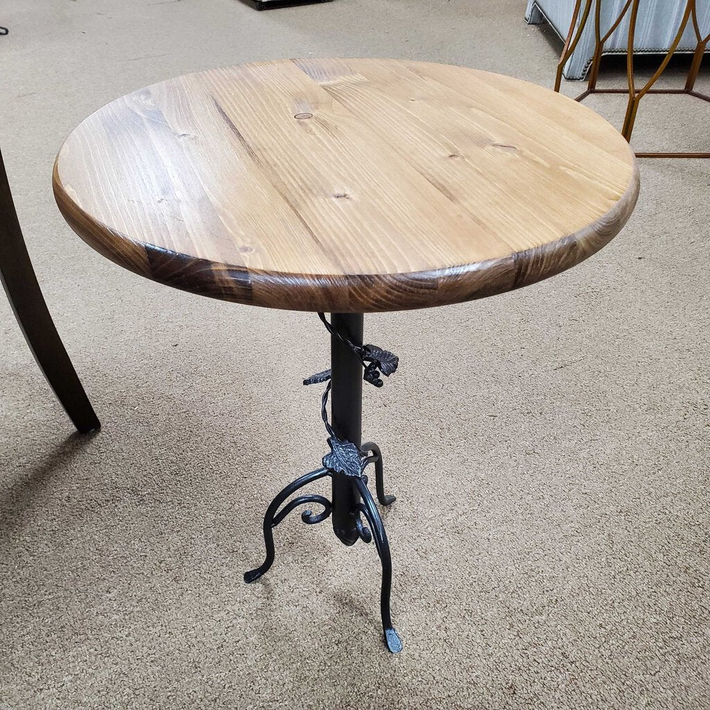 Ivy Base End Table with Wood Top