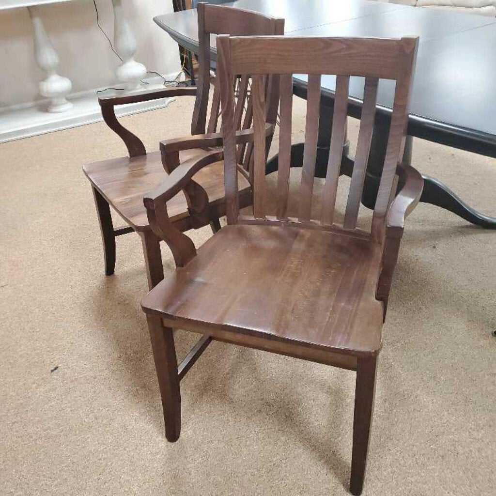 Pair Wood Armchairs