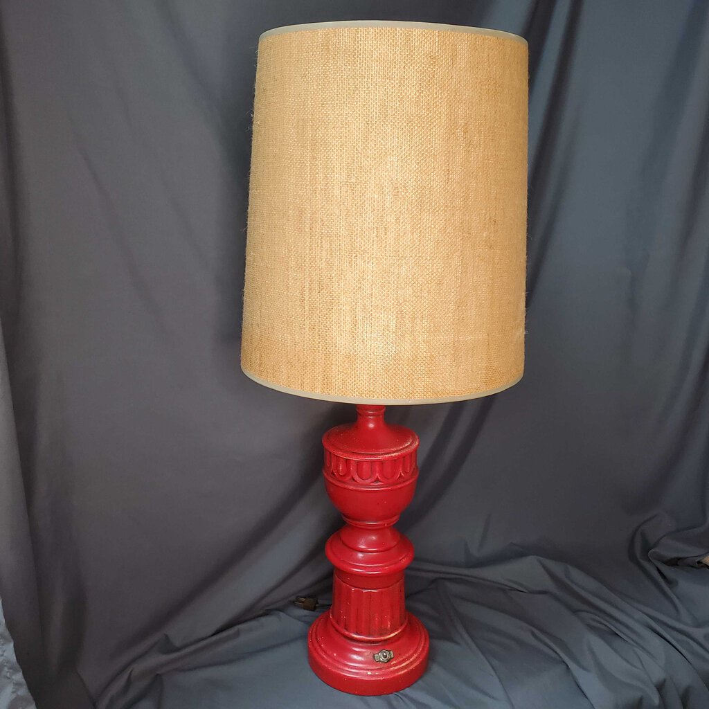 Lamp with Burlap Shade