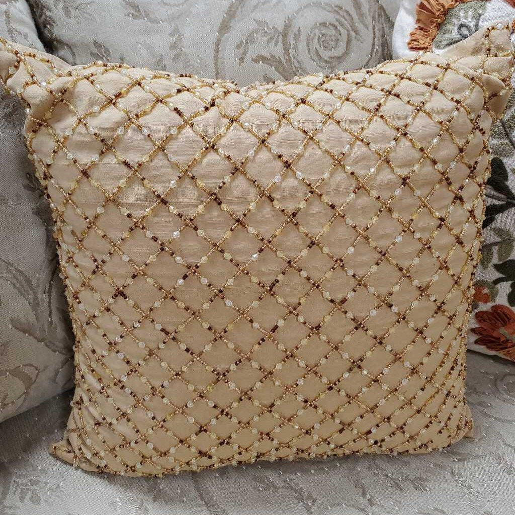 Beaded accent pillow