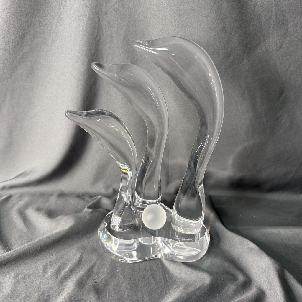 Lucite dolphin sculpture