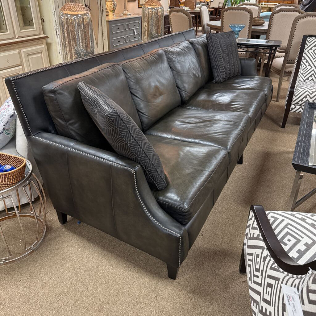 Leather Sofa w/Nail Head Detailing