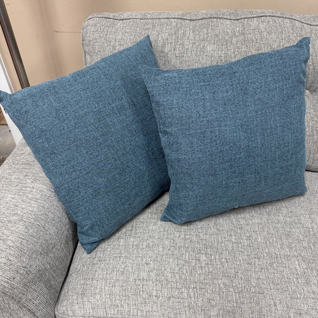 Pair Blue pillows fiberfill