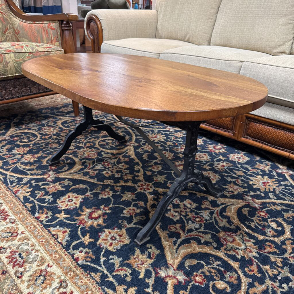 Wood top Iron legs coffee table