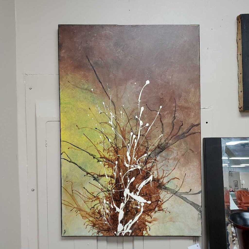 Splatter painting on canvas