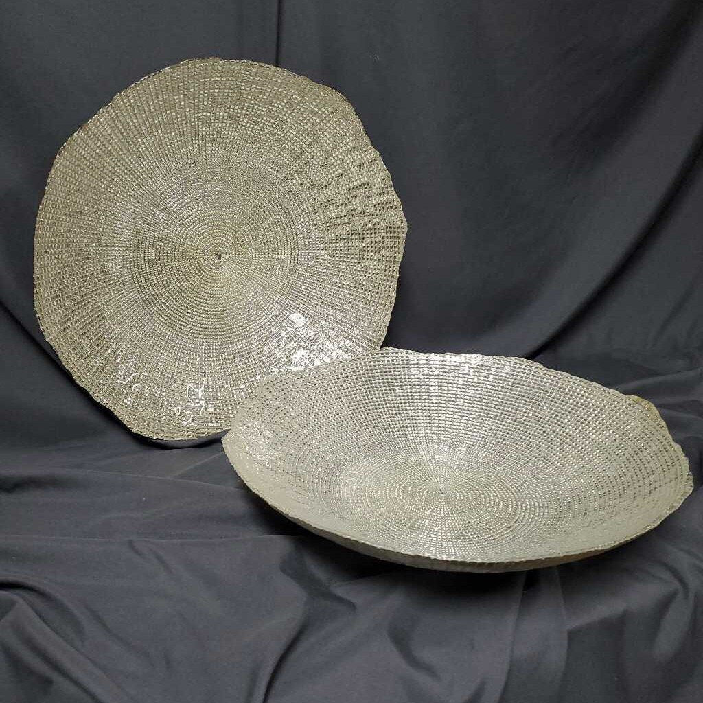Pair Silver platter or bowls