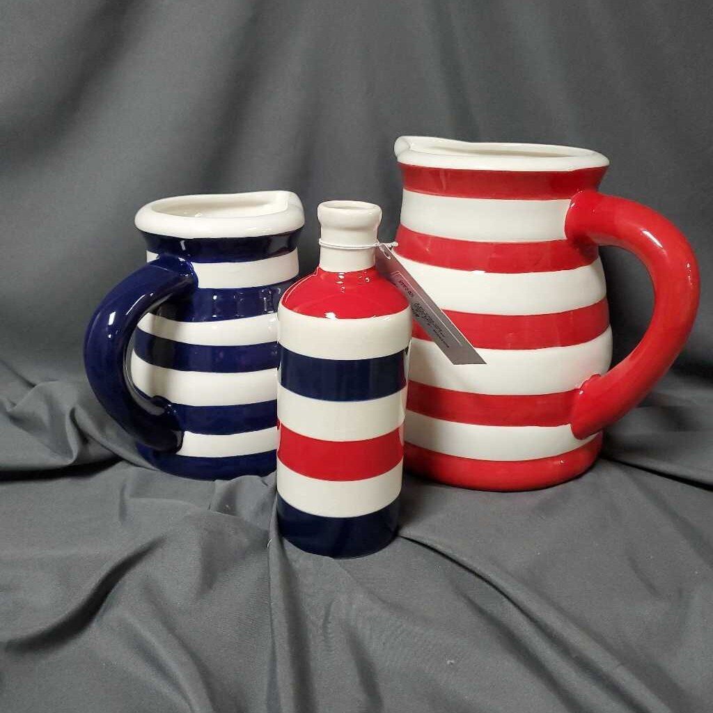 3 pc Vase and Pitcher decor