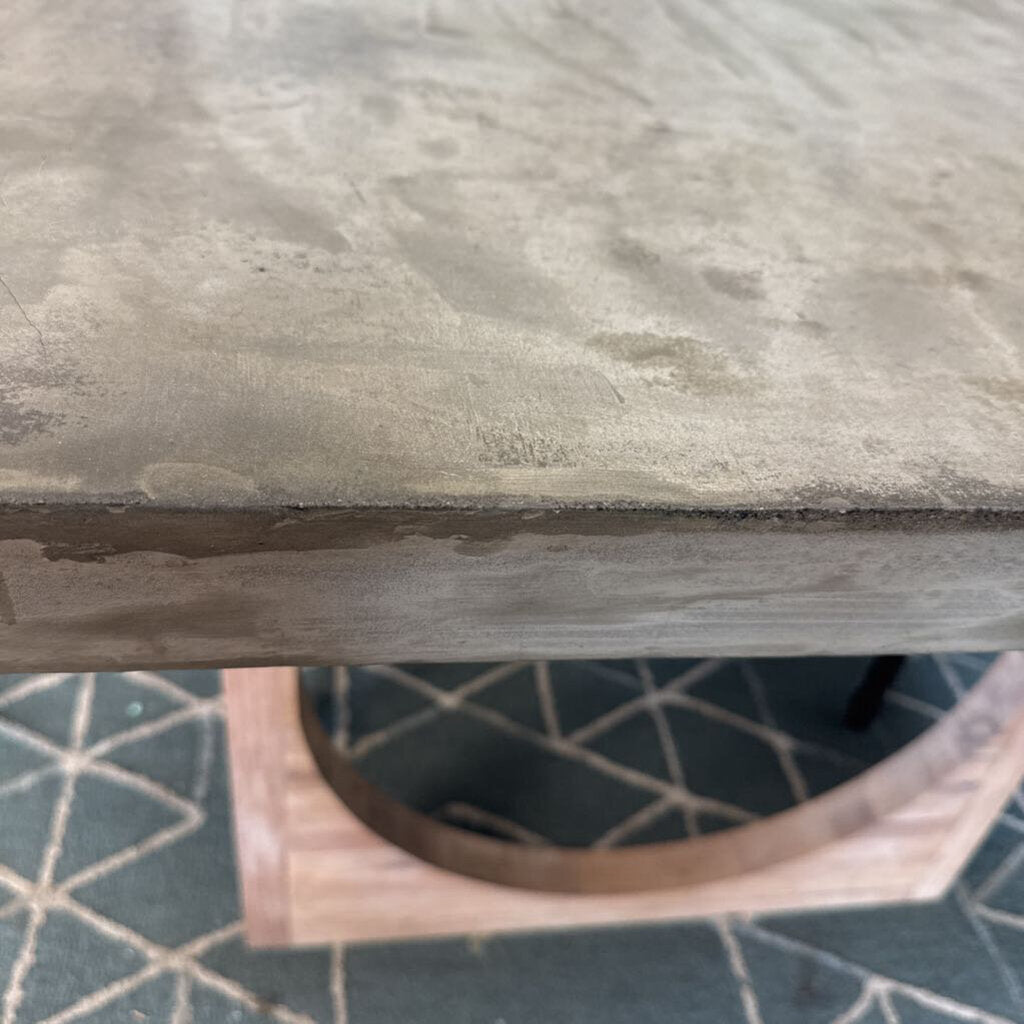 Concrete dining table teak legs