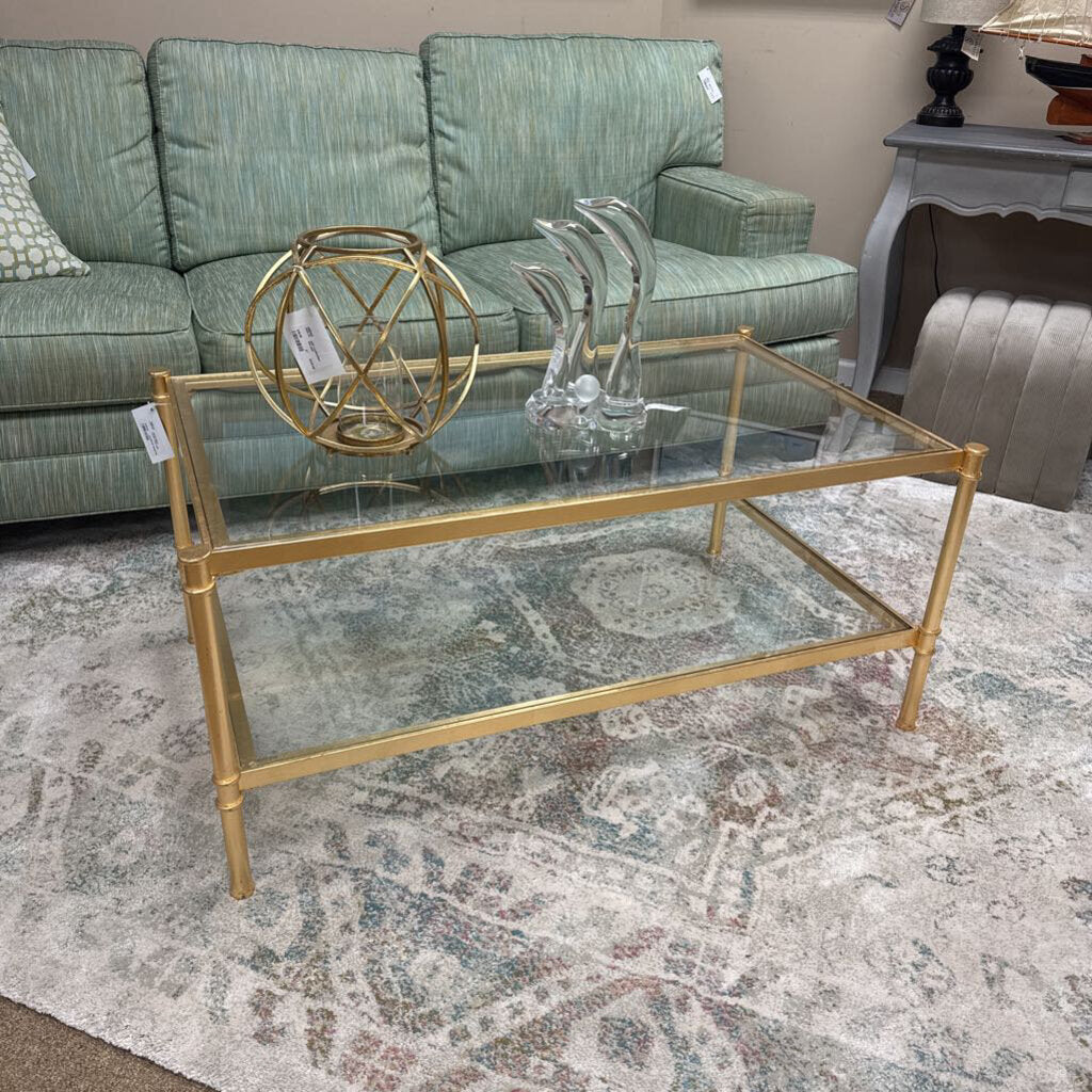 metal+glass coffee table