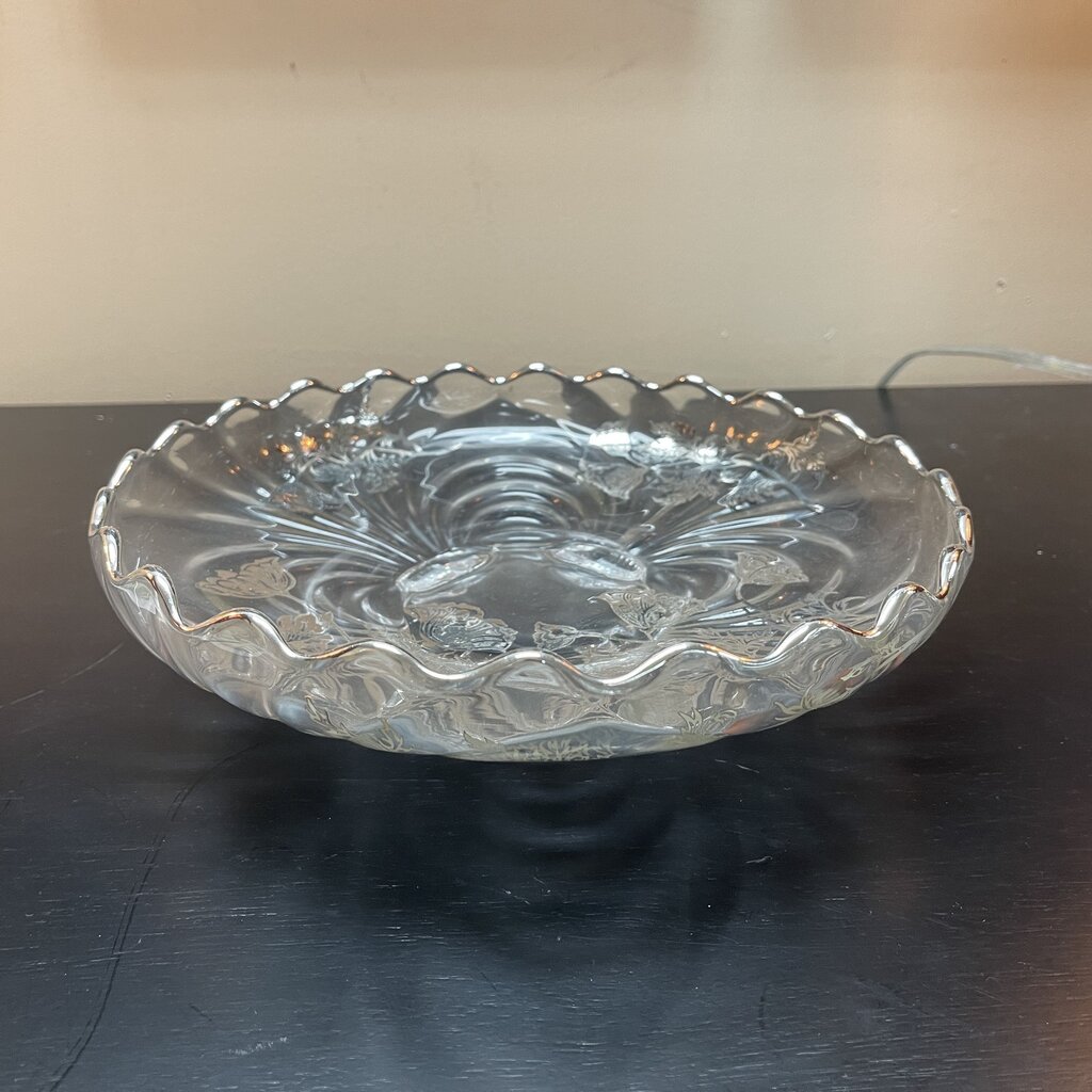 Vintage Serving Bowl w/Silver Embellishments