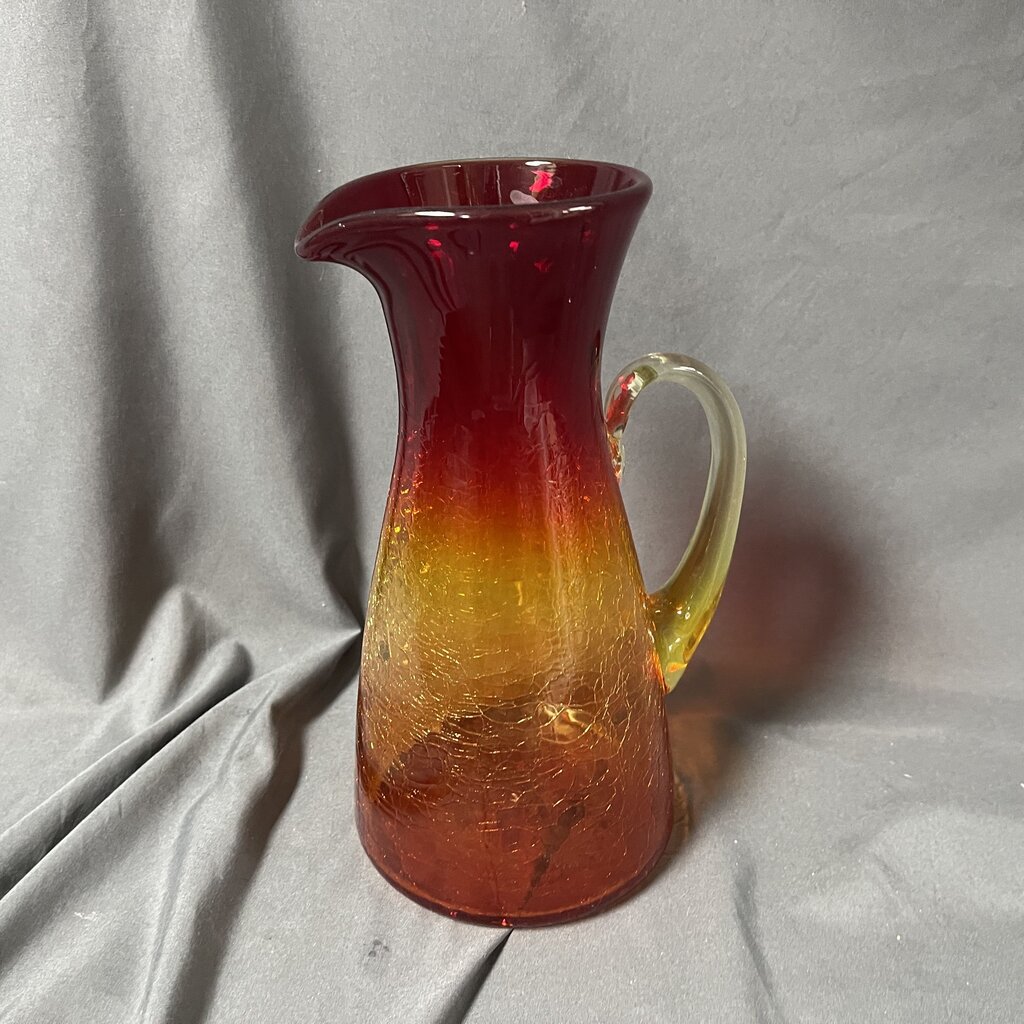 Ombre Crackled Glass Pitcher