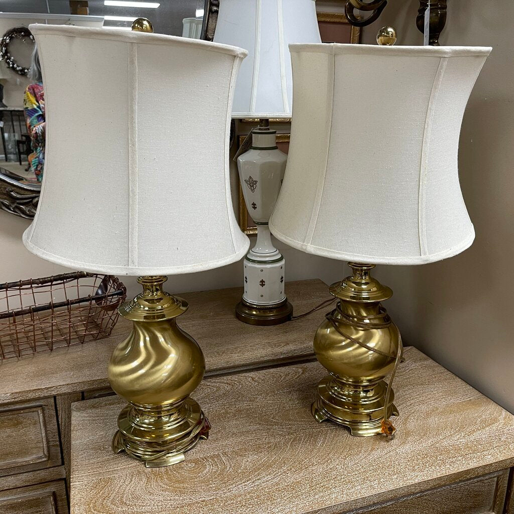 Pair Vintage Brass Lamps