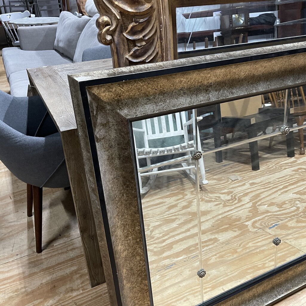 Large Etched Beveled Mirror