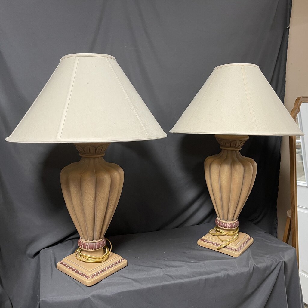 Pair Fluted Table Lamps