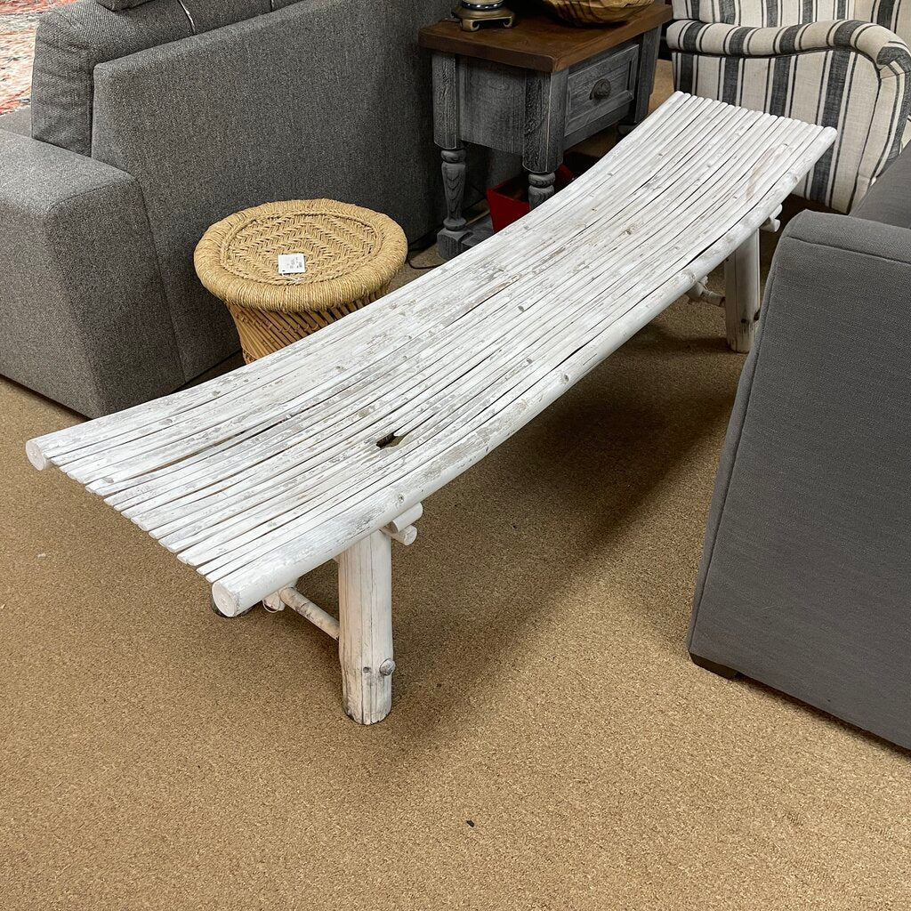 Outdoor Log Style Bench