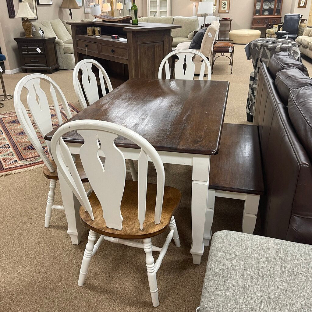 Dining Table + 4 Chairs + Bench
