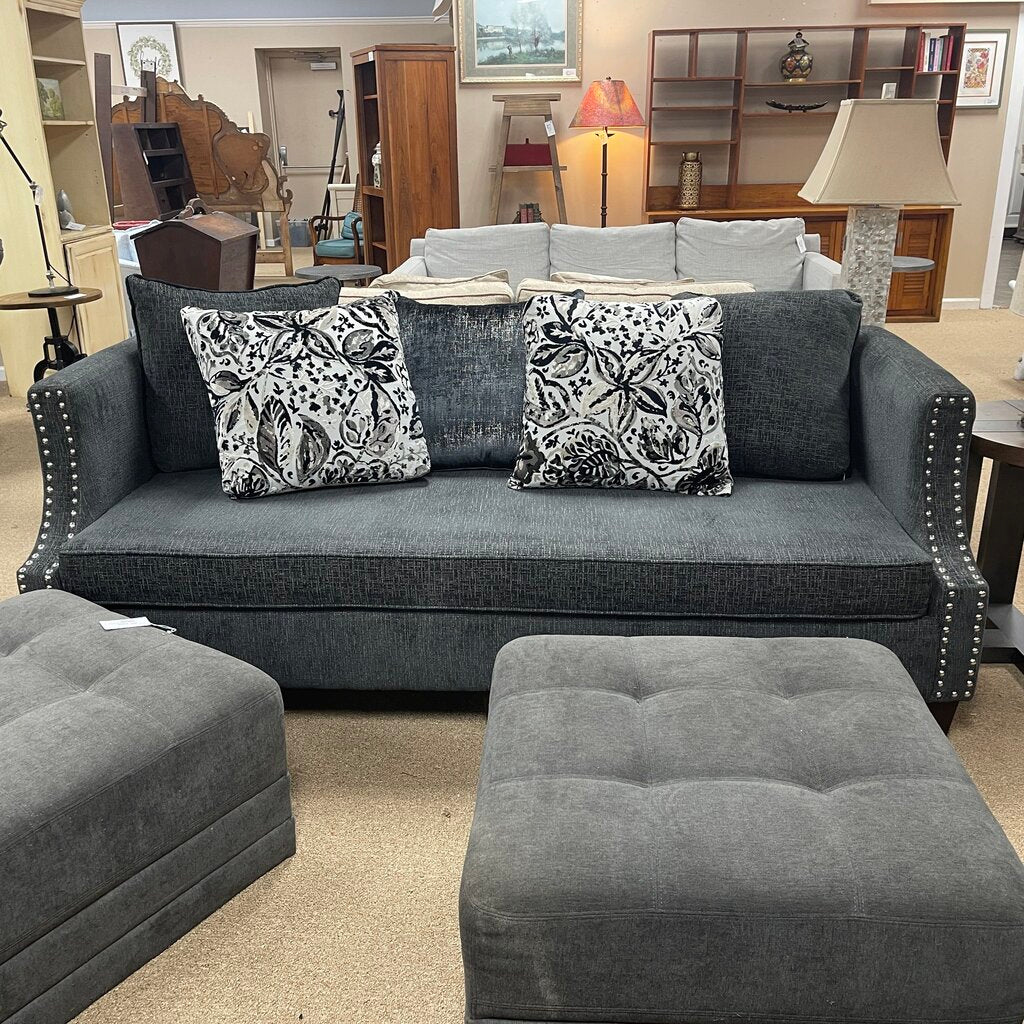 Tweed Style Nailhead Sofa