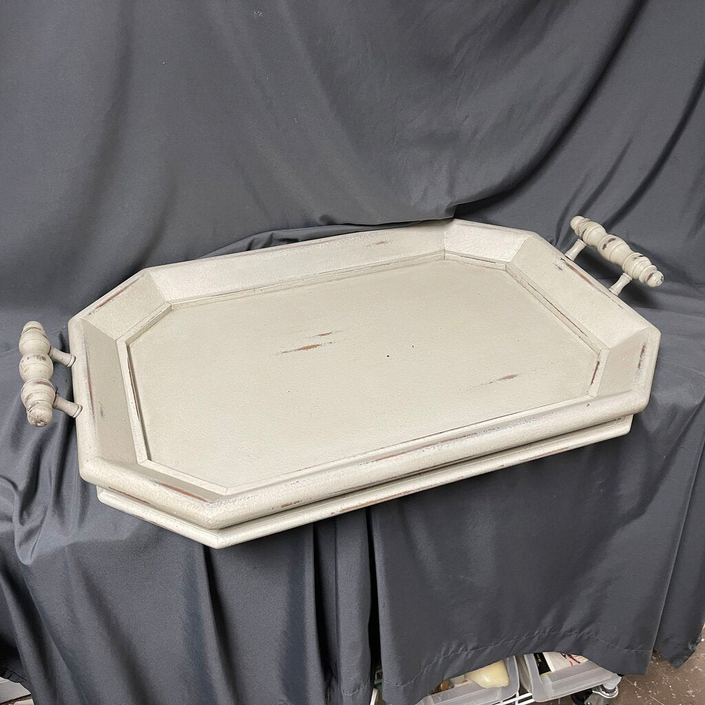 Large Wood Tray w/Handles