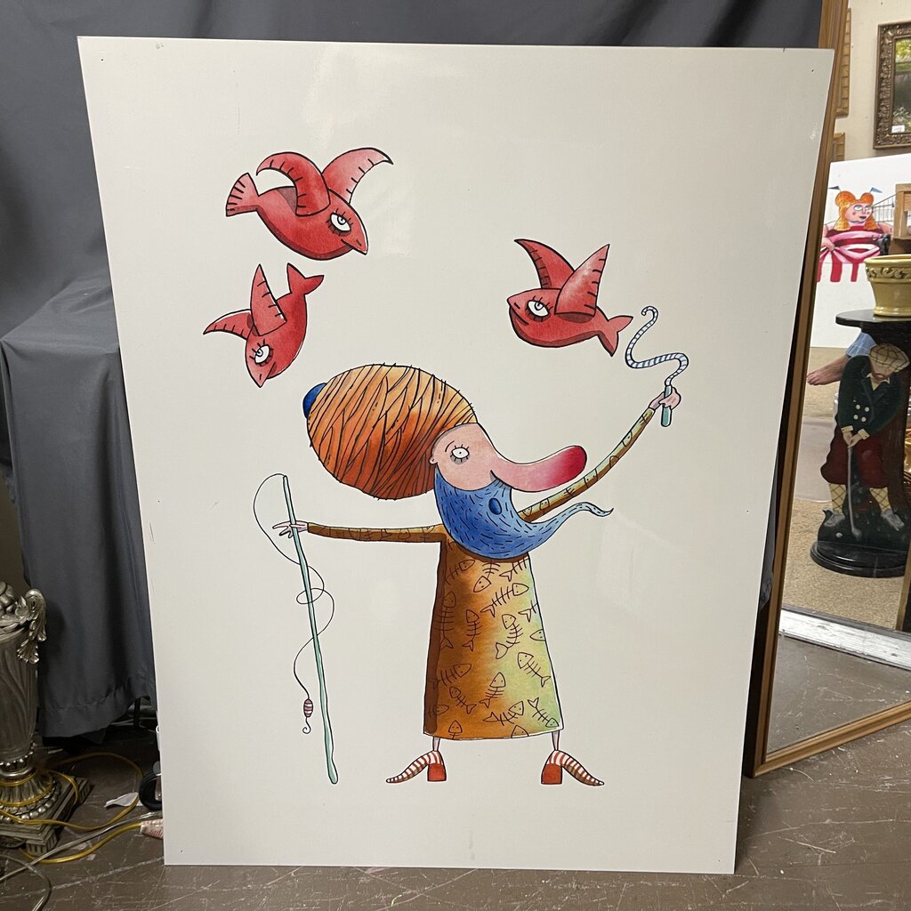 Funky Fisherman Digital Image Wall Art