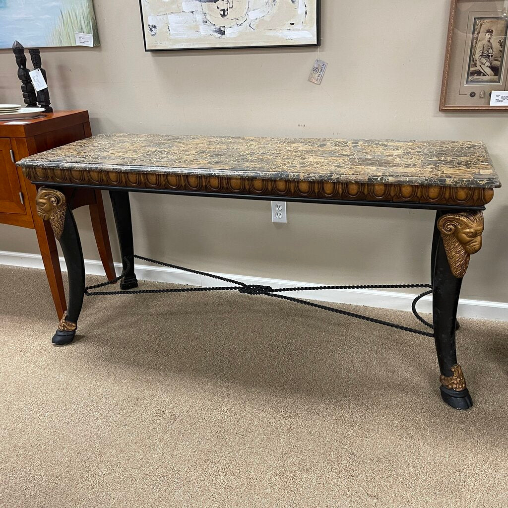 Console Table w/Ram Carvings
