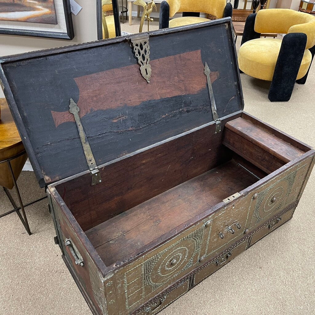 Kuwaiti Wood + Brass Chest