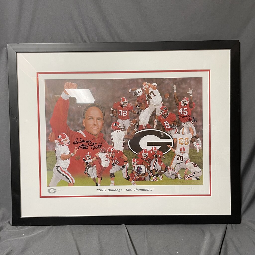 Autographed Mark Richt, Boss Bailey #'d Print
