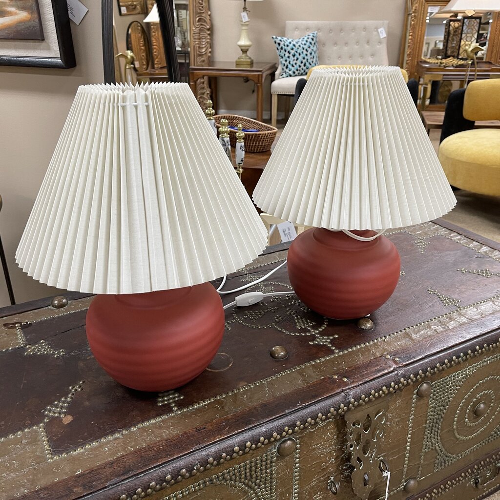 Pair Clay Style Lamps