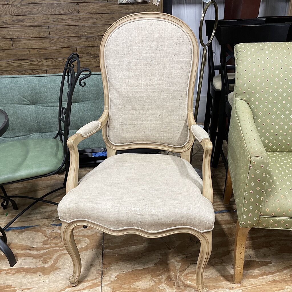 Linen Faux Bois Accent Chair