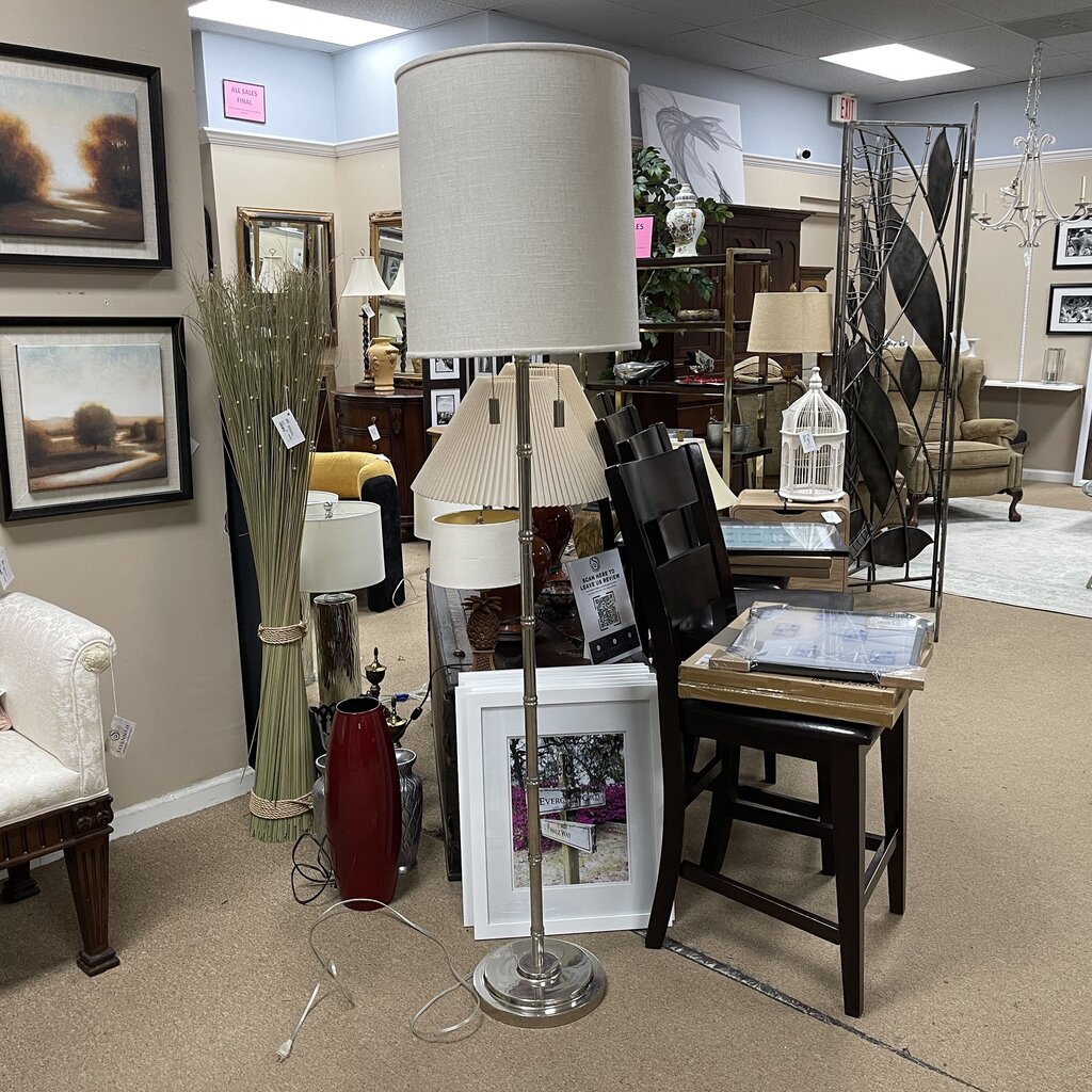 Metal Bamboo 2-Light Floor Lamp