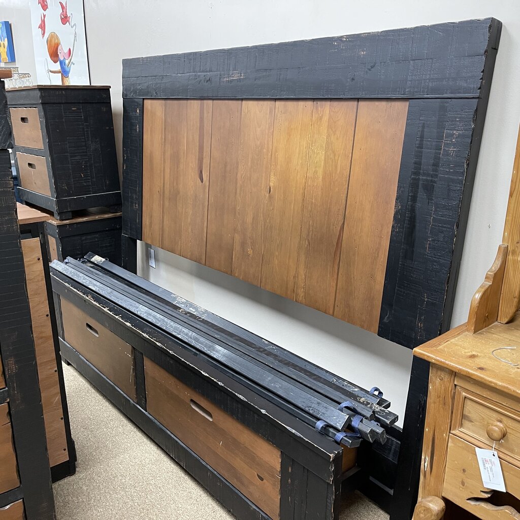 Rustic Wood Storage Bed