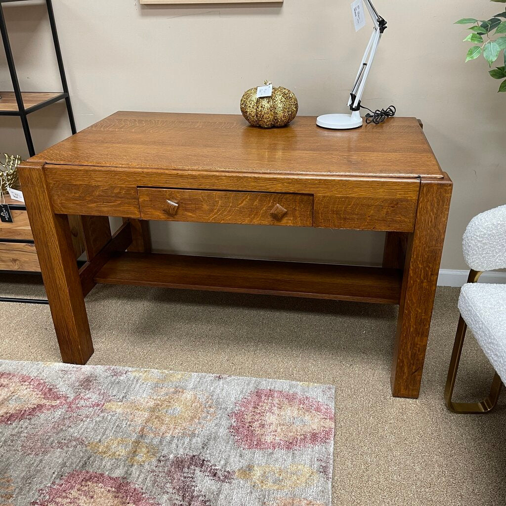 Vintage Oak Library Table/Writing Desk