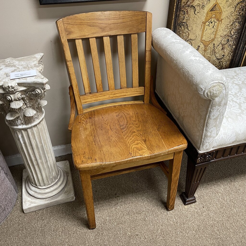 Vintage Oak Straight Back Chair