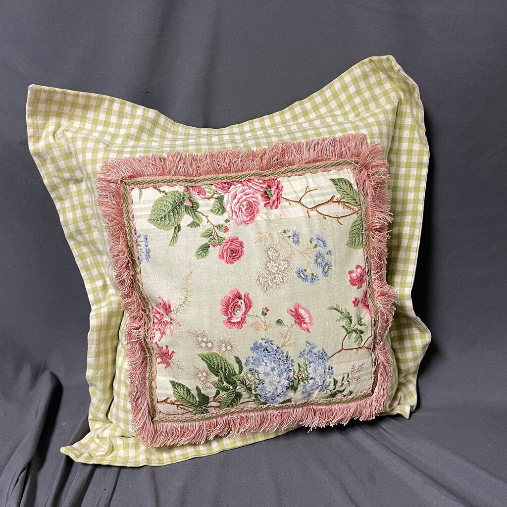 Gingham + Floral Pillow