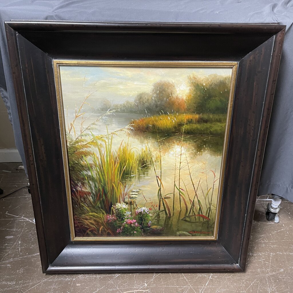Pond Scene Oil Painting