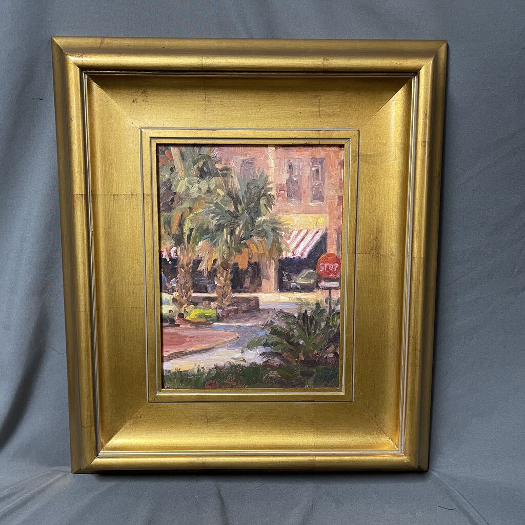 View from Johnson Square Painting on Wood Panel