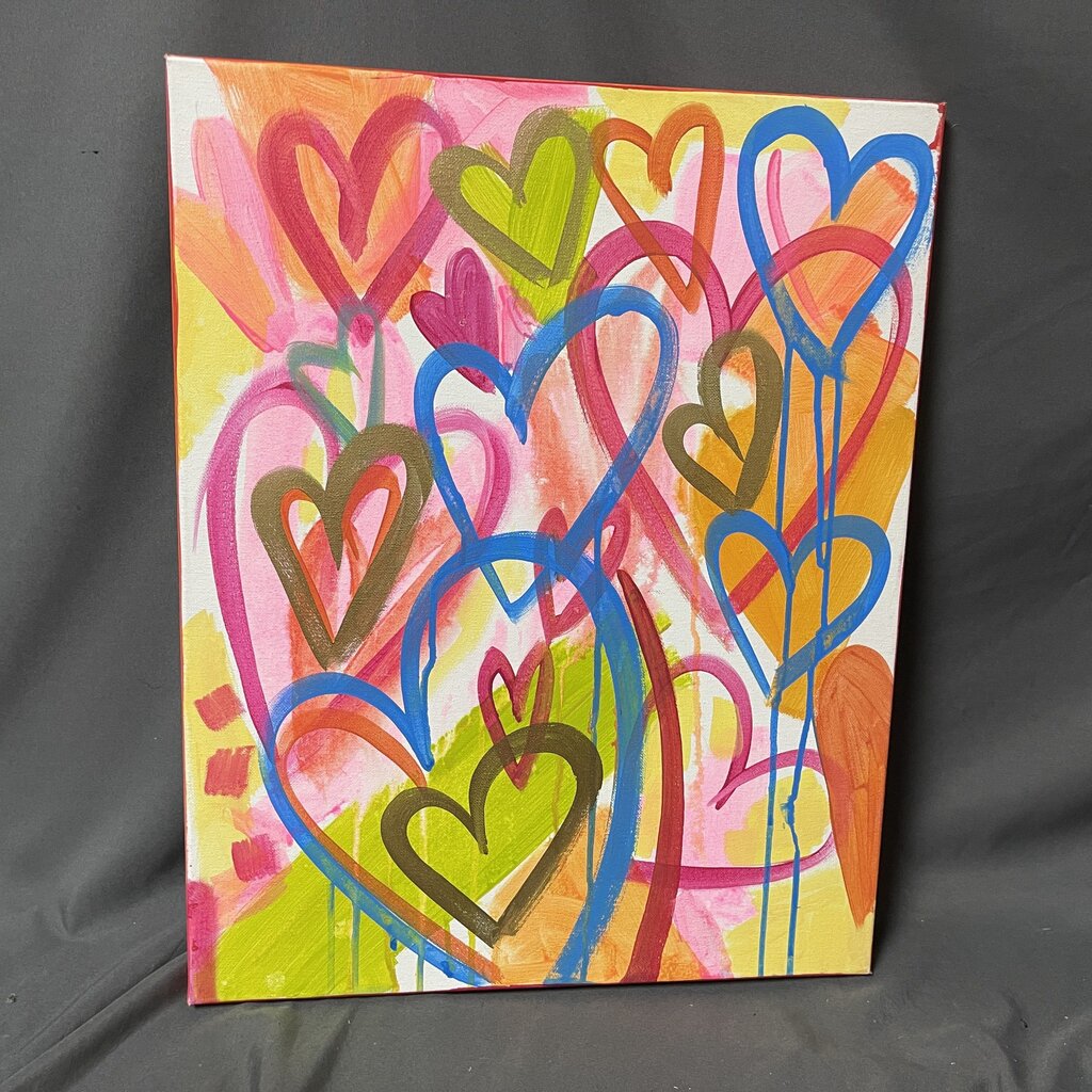 Hearts Acrylic Painting