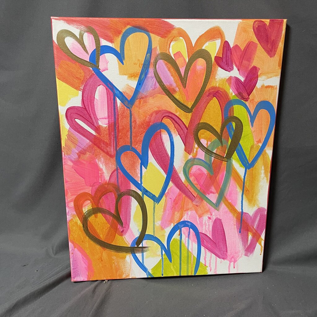 Hearts Acrylic Painting