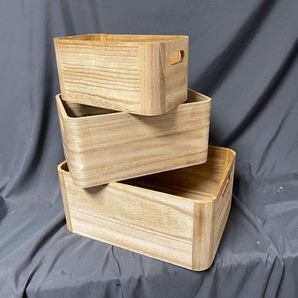 Set/3 Wood Stacking Boxes
